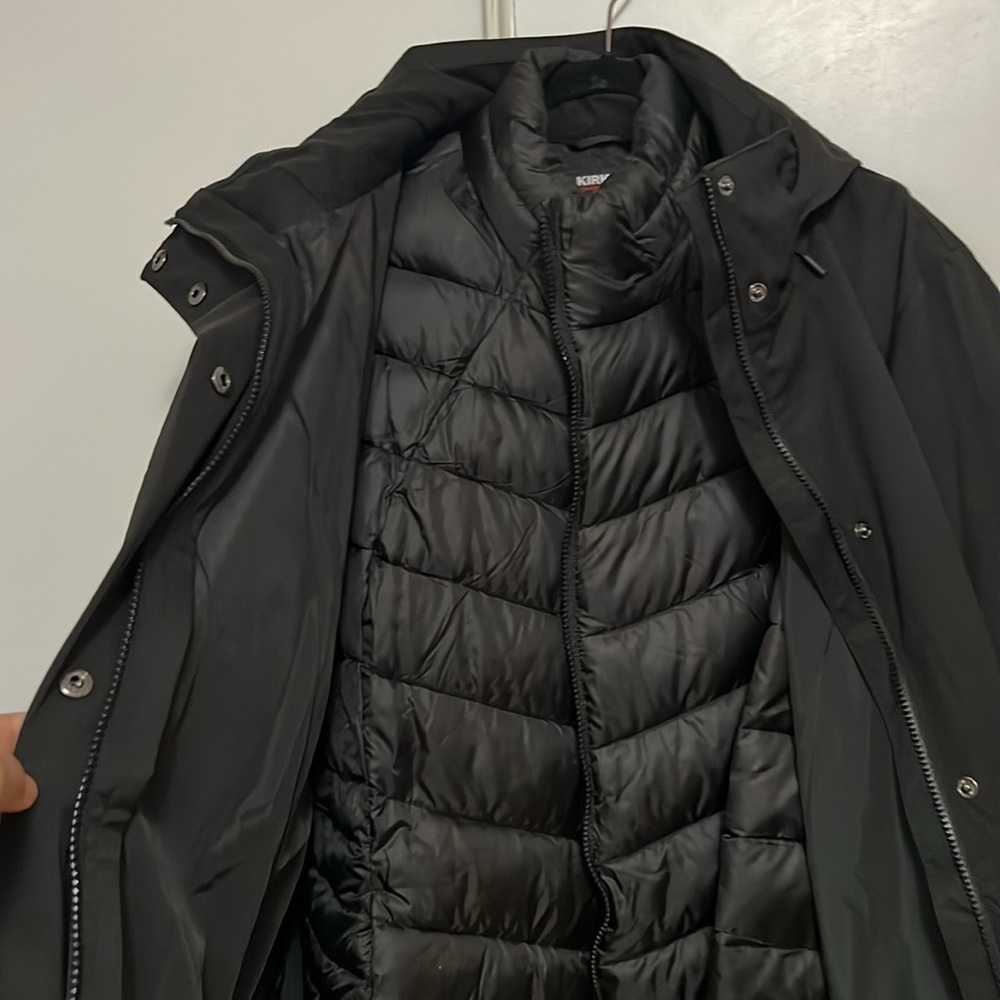 New 2XL Kirkland Signature Ladies 3-In-1 Parka Black Waterproof Windproof  Hood - Picture 11 of 16